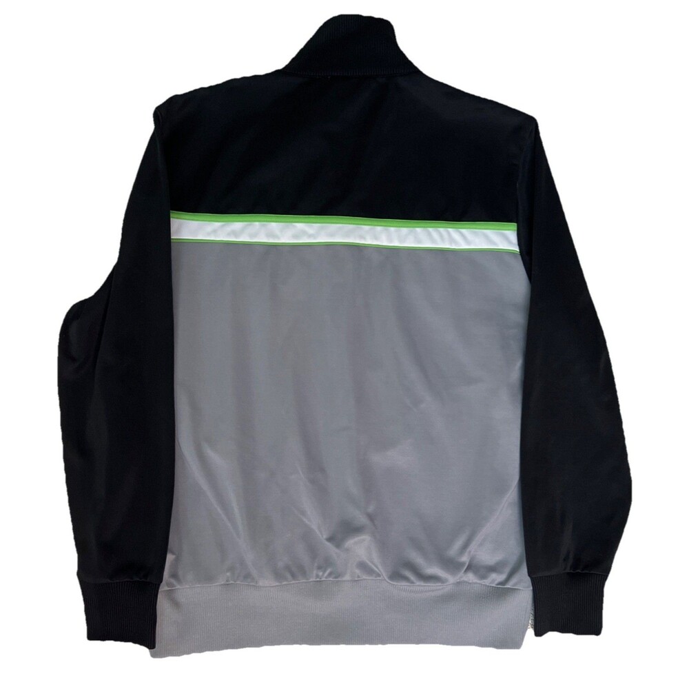 BOSS Hugo Boss Skaz 1 Track Jacket Neon Stripe Black Grey Full Zip Retro Y2K - Picture 6 of 16